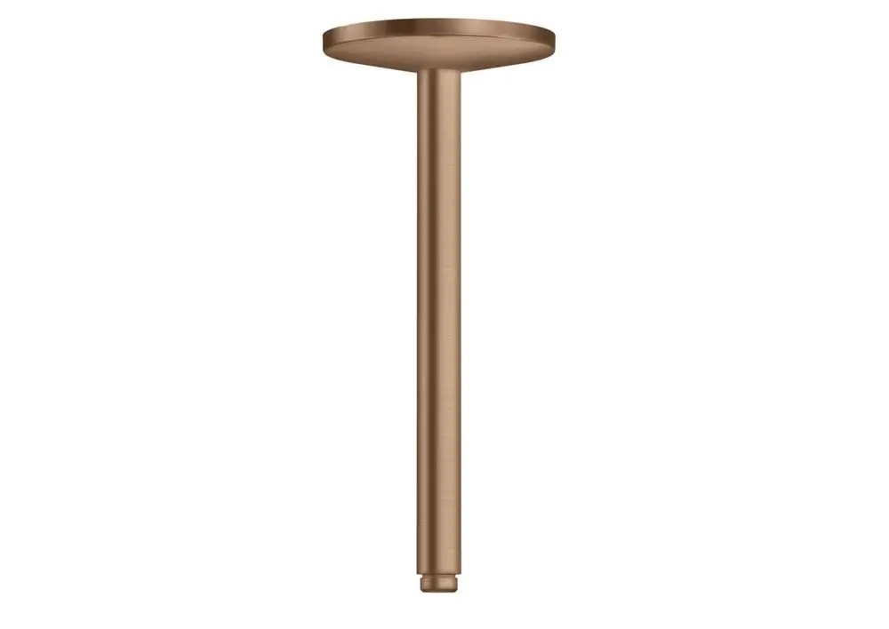 Deckenanschlussstange in mattem Rotgold, geeignet für die Installation von Kopfbrausen. Produkt von AXOR, zeigt eine schlichte und funktionale Form.